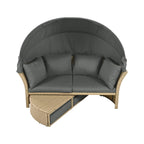 Alora Premium Outdoor Garden Wicker Rattan Patio Daybed With Retractable Canopy