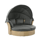 Alora Premium Outdoor Garden Wicker Rattan Patio Daybed With Retractable Canopy