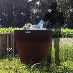 Arteflame Park Series — One-Piece CORTEN Steel Park Grill (30″ / 40″) with Half Griddle + Half Grill