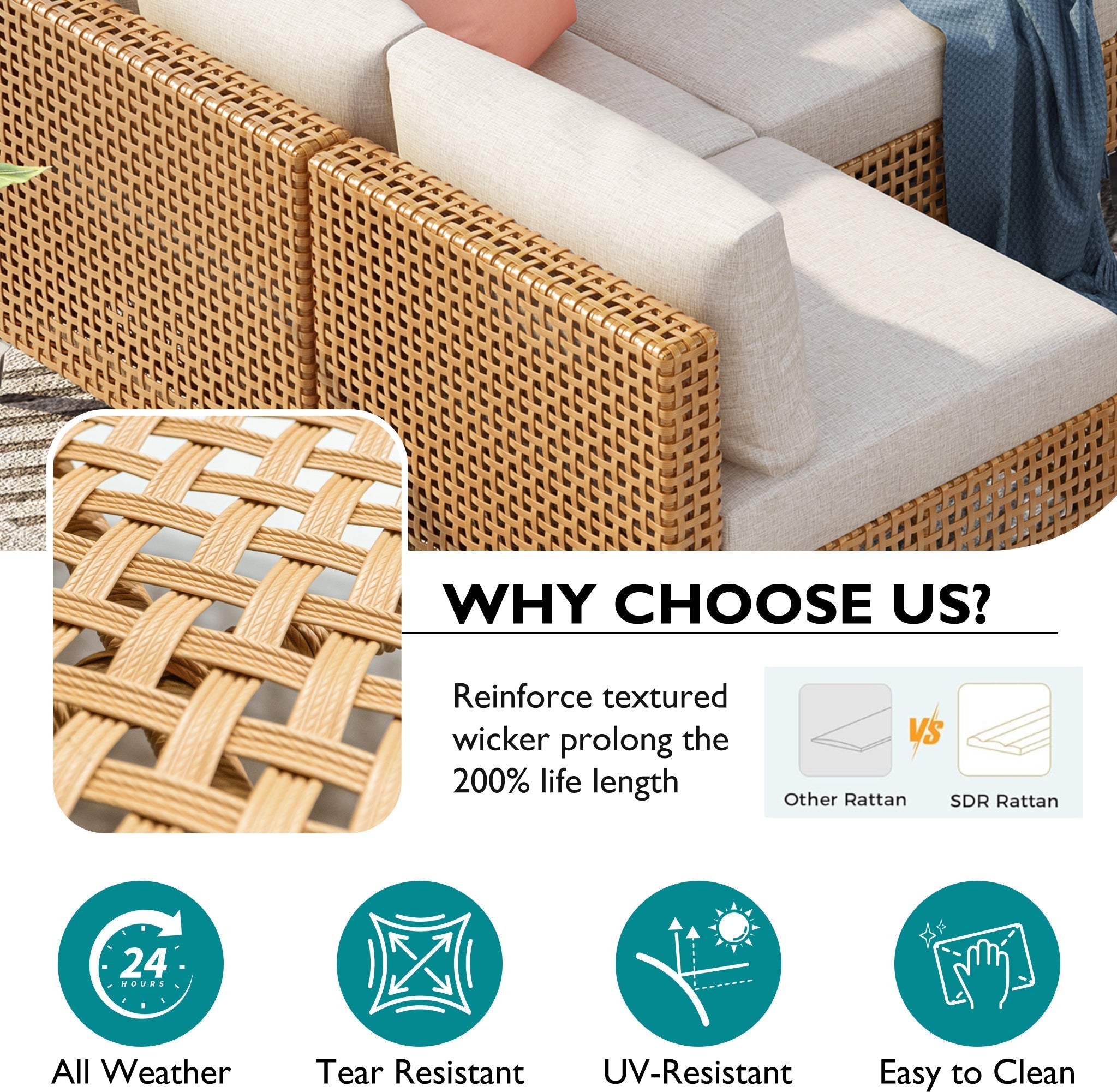 7-Piece Wicker Patio Furniture Set