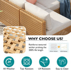K&K 8-Piece Patio Furniture Set with Fire Pit Table