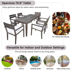 7- Piece Acacia Wood Outdoor Dining Set with Cushions