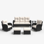 6 Piece Outdoor Patio Furniture Set Sectional Swivel Rocker Chairs