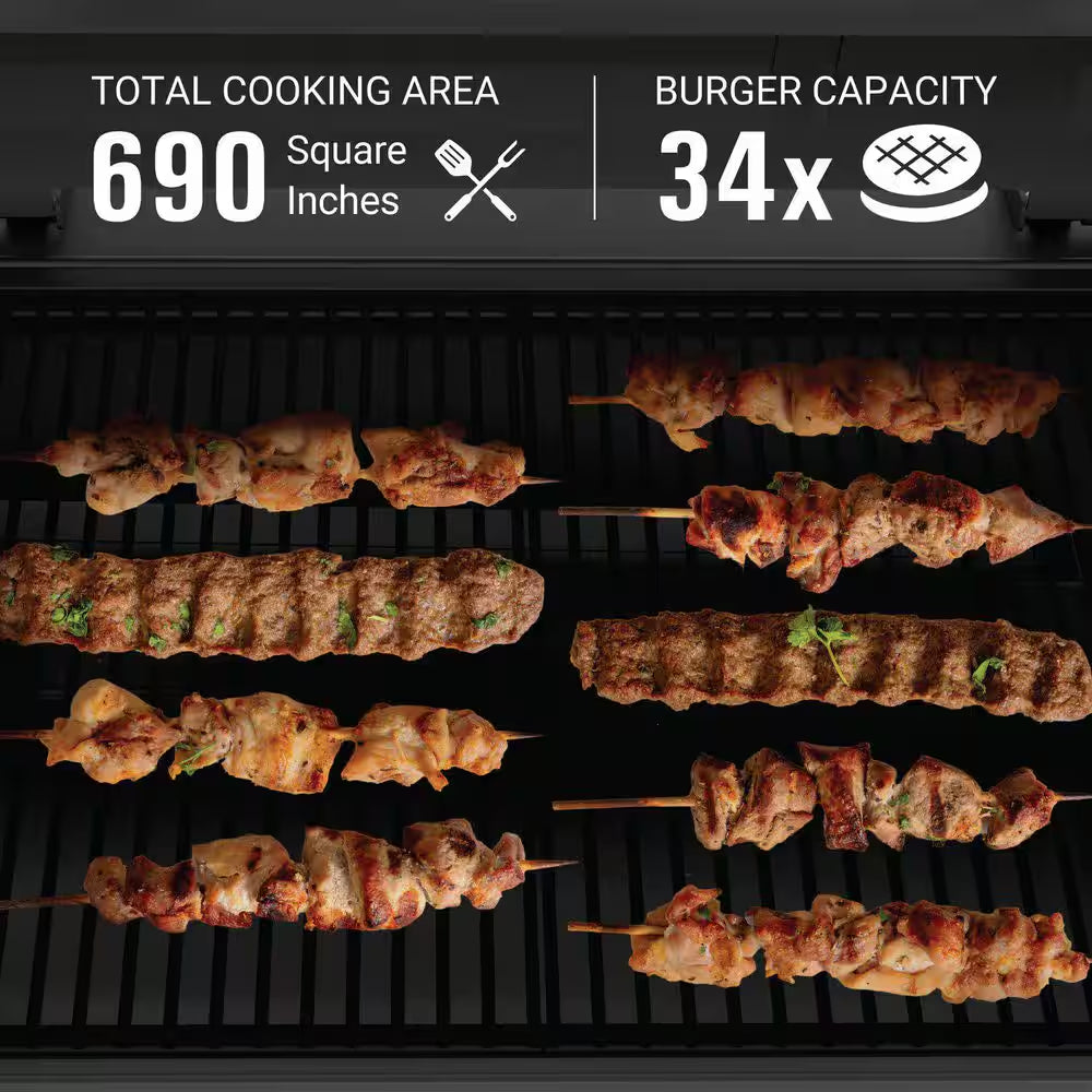 Cookout 700 Pellet Grill and Smoker in Black with 690 Sq. In. Total Cooking Surface