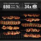 Cookout 700 Pellet Grill and Smoker in Black with 690 Sq. In. Total Cooking Surface