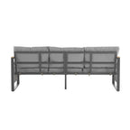 4-Piece Outdoor Metal Patio Furniture Set with Cushions