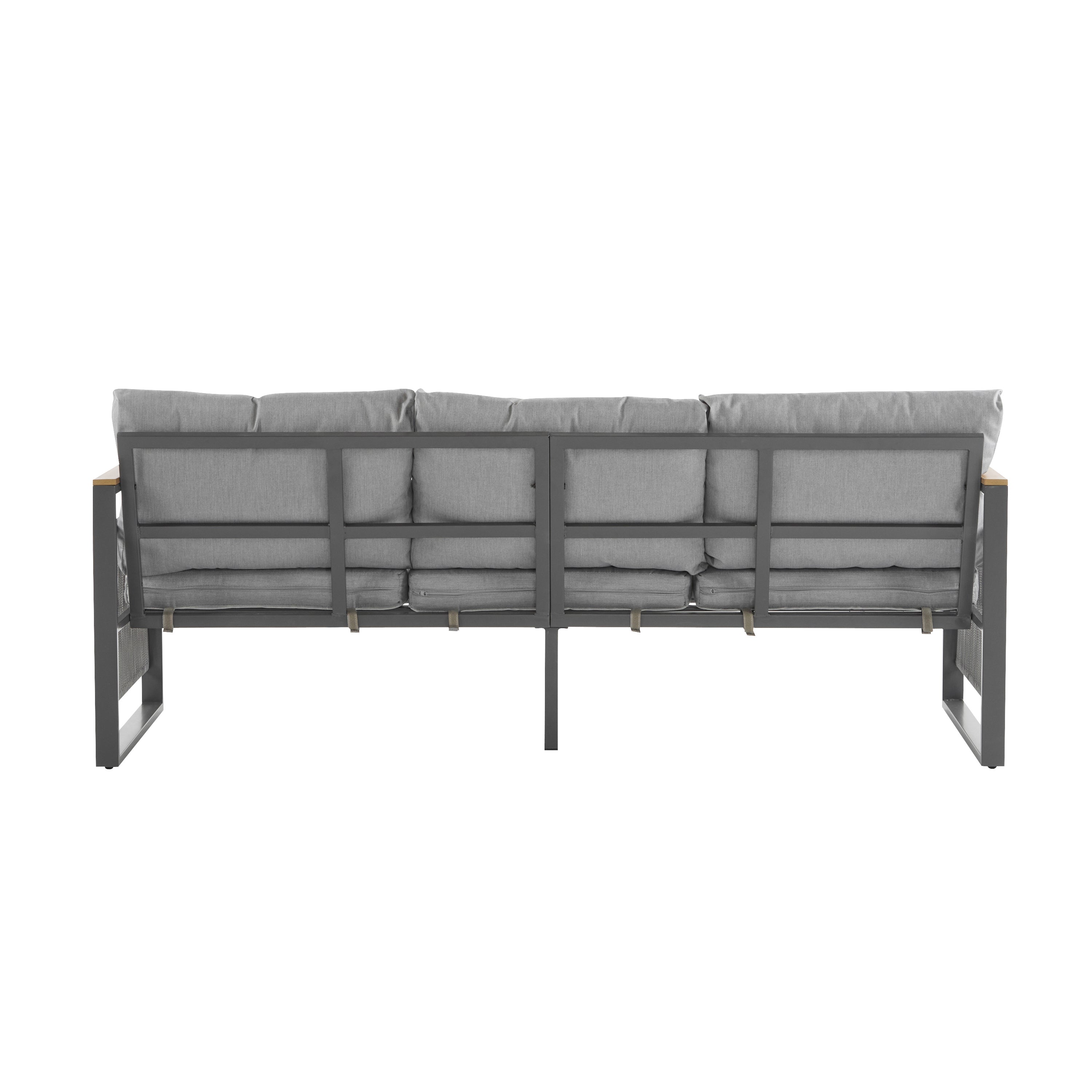 4-Piece Outdoor Metal Patio Furniture Set with Cushions