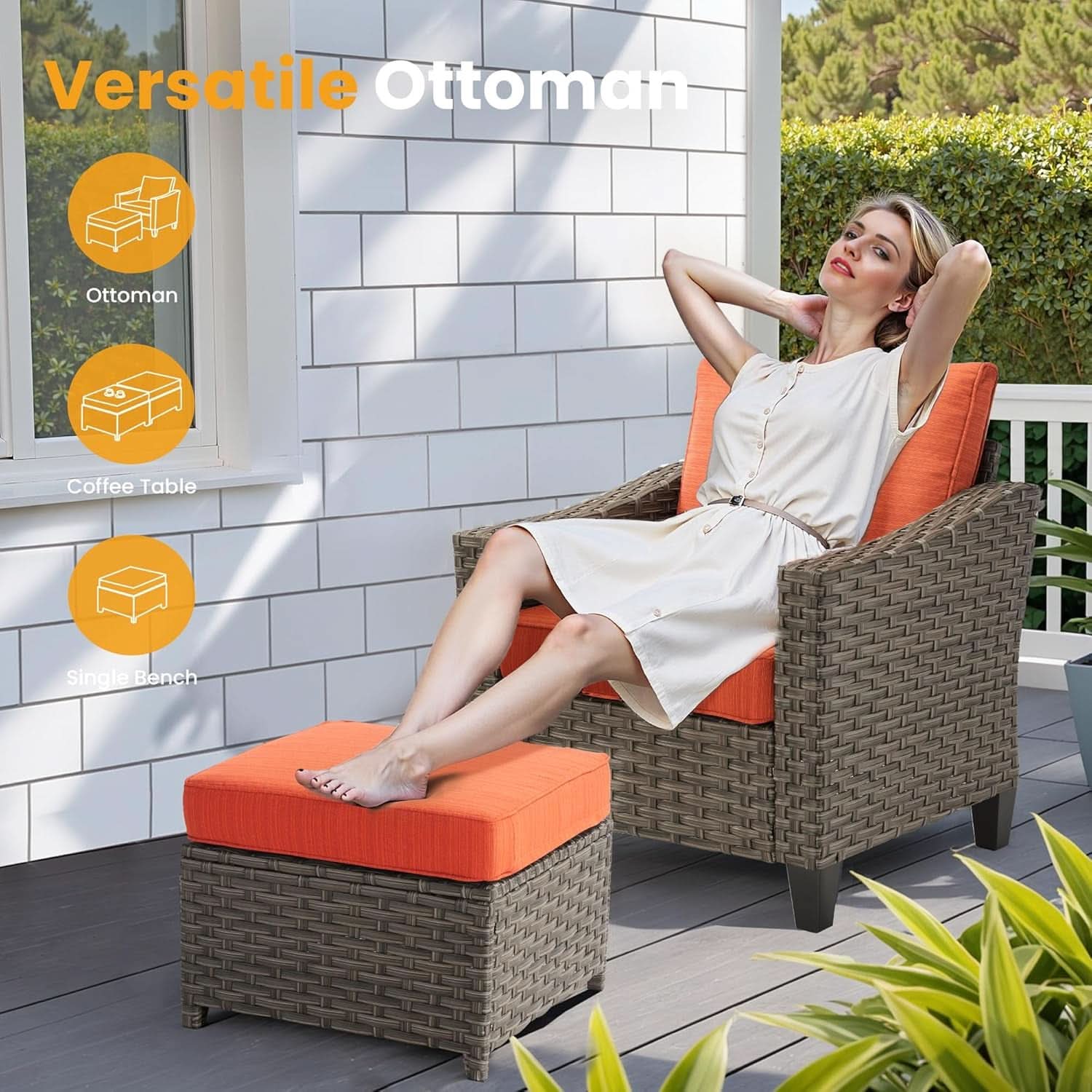 10-Piece Outdoor Patio Furniture Set with Fire Pit