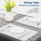 Blue 7-Piece Outdoor Patio Furniture Set With Table Chairs