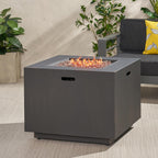 Solomon Outdoor 33-Inch Square Fire Pit, Brushed Brown