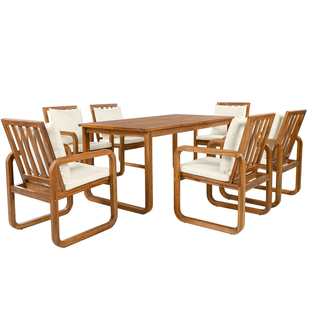 7- Piece Patio Dining Set Outdoor Dining Table and Chairs