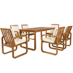 7- Piece Patio Dining Set Outdoor Dining Table and Chairs