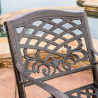 Sarasota Outdoor Cast Aluminum Outdoor Chairs, 2-Pcs Set, Hammered Bronze