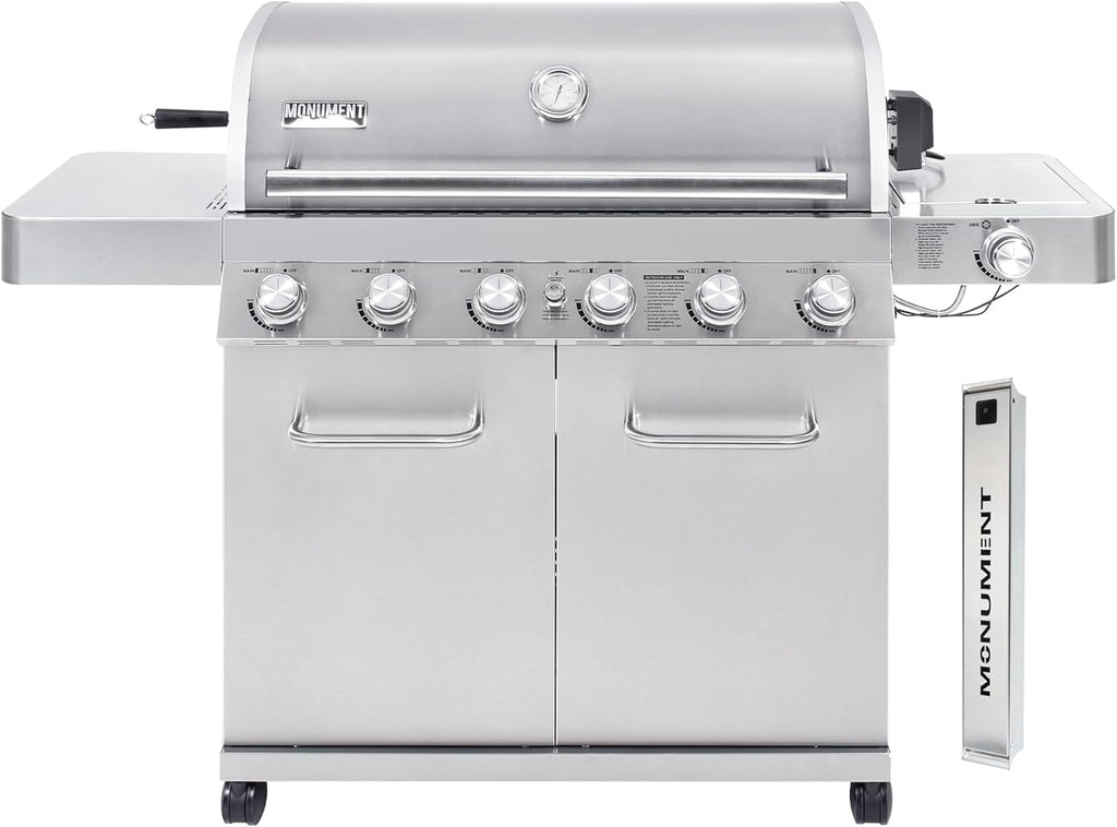 77352 6-Burner Stainless Steel Cabinet Style Propane Gas Grill with Smoke Box(2 Items)