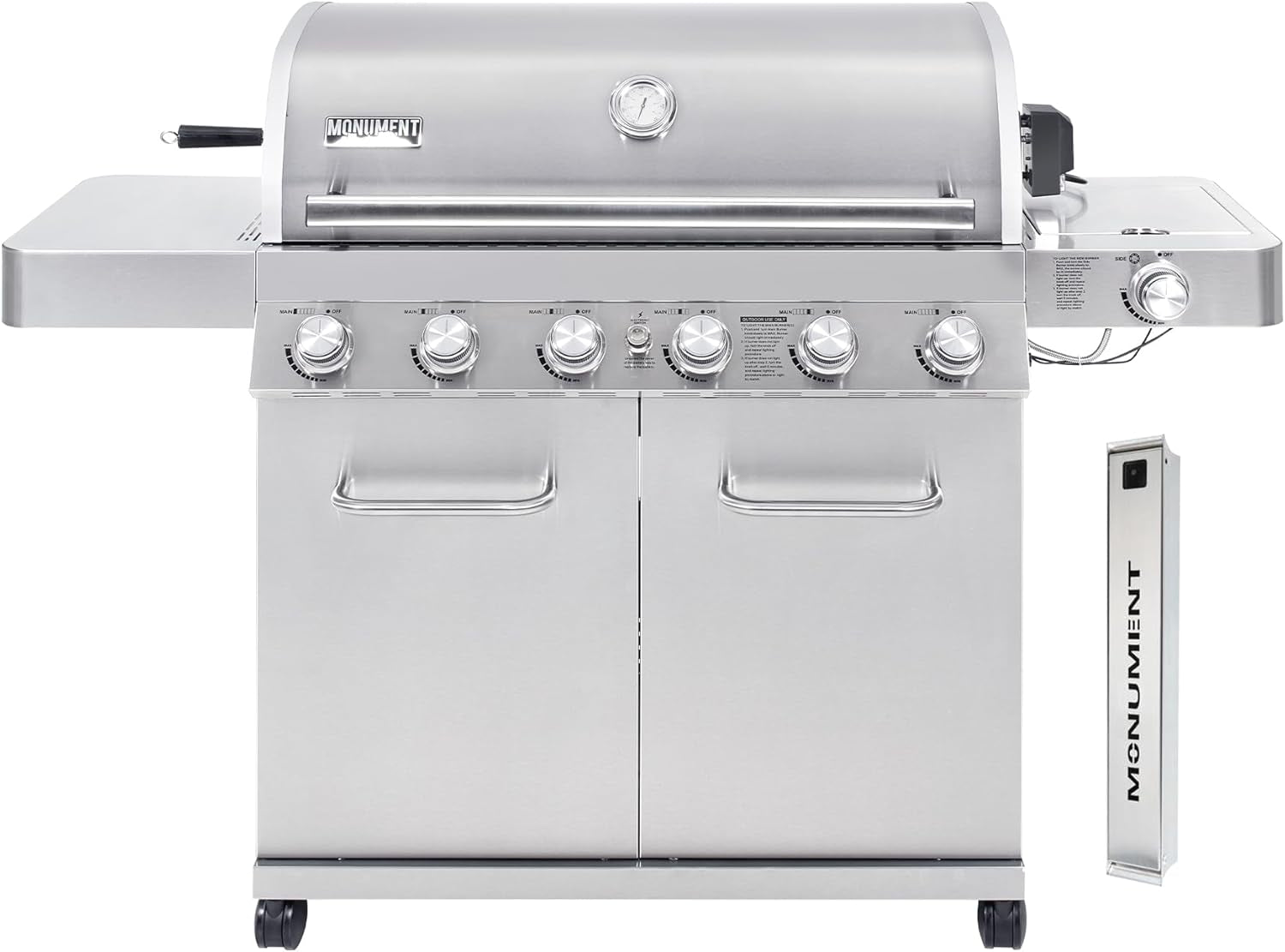 77352 6-Burner Stainless Steel Cabinet Style Propane Gas Grill with Smoke Box(2 Items)