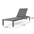Outdoor Patio Chaise Lounge with 5 Reclining Positions