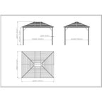 12 Ft. X 10 Ft. Steel Hardtop Canopy Gazebo with Fully Enclosed Zippered Curtains and Roomy Comfortable Interior, Brown