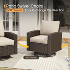 Eight-Piece Outdoor Patio Furniture Set with Firepit