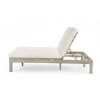 5-Position Adjustable Backrest Double Chaise Lounge Outdoor