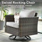 Lullaby 7 -Piece Rattan Patio Sofa Conversation Set with Gray Cushions