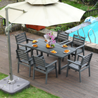 Outdoor Patio Dining Set - Table and Six Chairs
