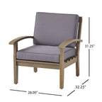 Peyton Club Chair Outdoor Seating Acacia Wood Dark Gray