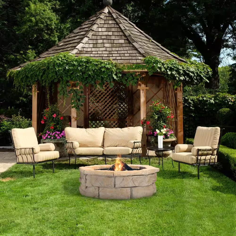 30 In. Fossill Brown Fire Pit Kit