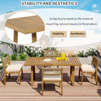 Multi-Person Outdoor Acacia Wood Dining Table and Chair Set