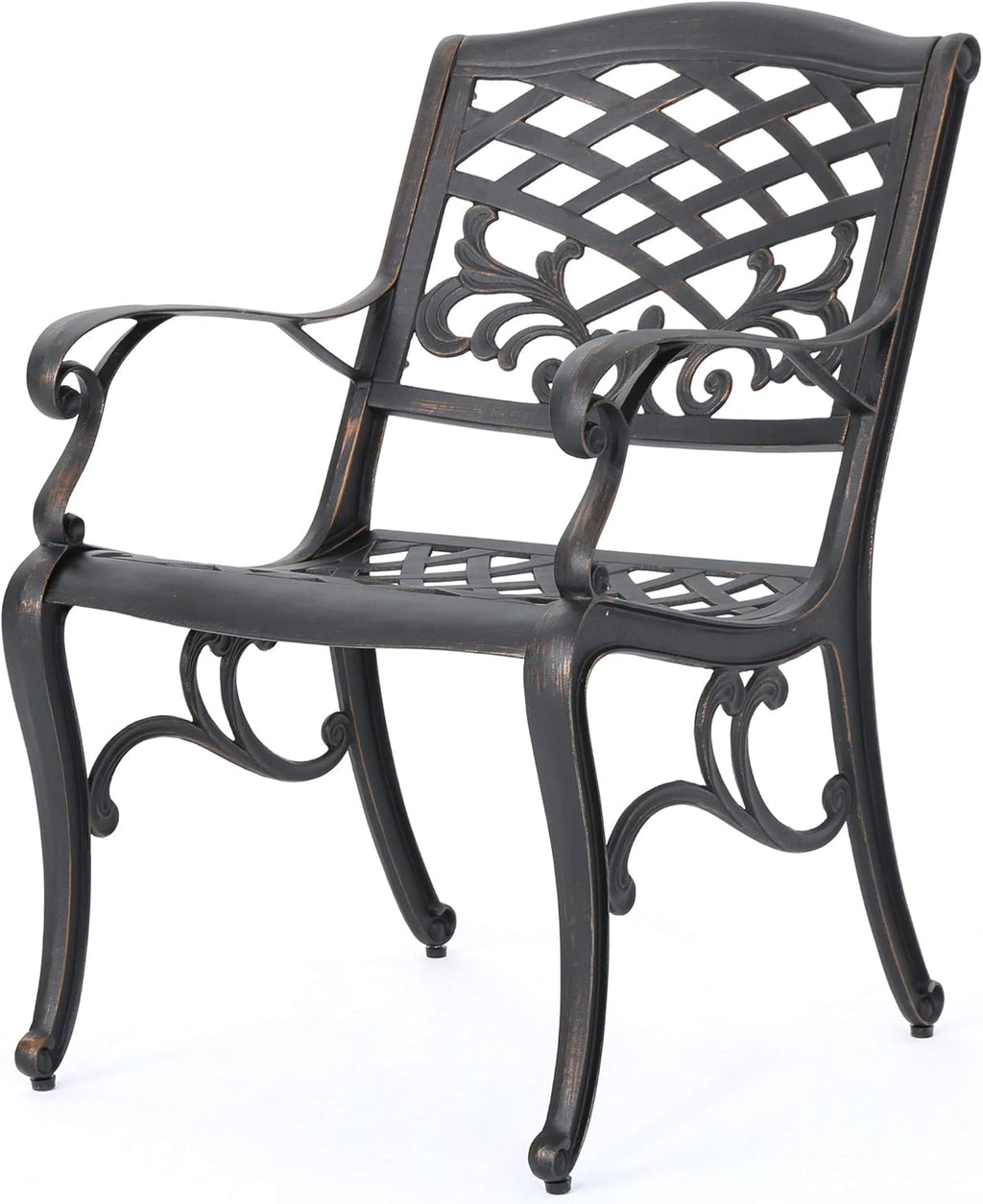 Myrtle Beach Outdoor Aluminum Dining Chairs, 2-Pcs Set, Shiny Copper