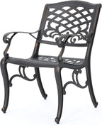 Myrtle Beach Outdoor Aluminum Dining Chairs, 2-Pcs Set, Shiny Copper