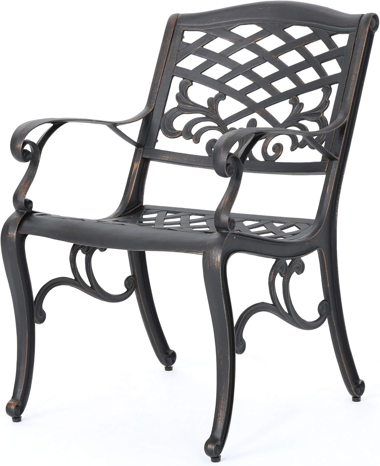 Myrtle Beach Outdoor Aluminum Dining Chairs, 2-Pcs Set, Shiny Copper