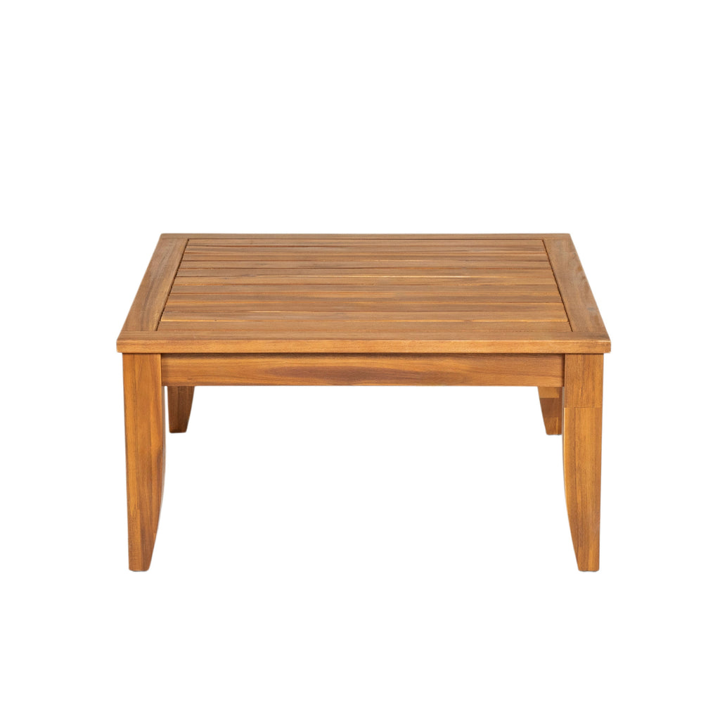 6- Piece Acacia Wood Outdoor Modular Sectional with Daybed and Tea Table