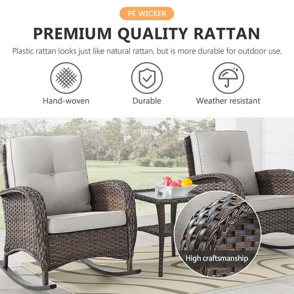 Outdoor Fire Pit Conversation Set, 3-Seat Sofa & Chairs Patio Furniture Set