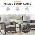 Outdoor Fire Pit Conversation Set, 3-Seat Sofa & Chairs Patio Furniture Set