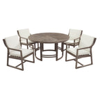 Outdoor Dining Set 5-Piece Patio Table and Chairs with Umbrella Hole