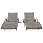 Outdoor Wicker Chaise Lounge Chairs Set of 2