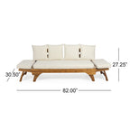 Outdoor Acacia Wood Expandable Daybed With Cushions
