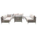 K&K Patio 8-Piece Patio Furniture Set with 43" Fire Pit Table