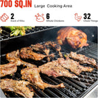Larger Convertible 4 Burner Natural Gas Grill Stainless Steel Cabinet Style Propane Grills, LED Controls,Side Burner(Without Conversion Kit)