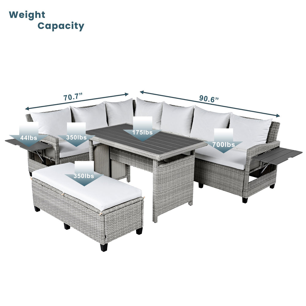 5-Piece Outdoor Patio Rattan Sofa Set