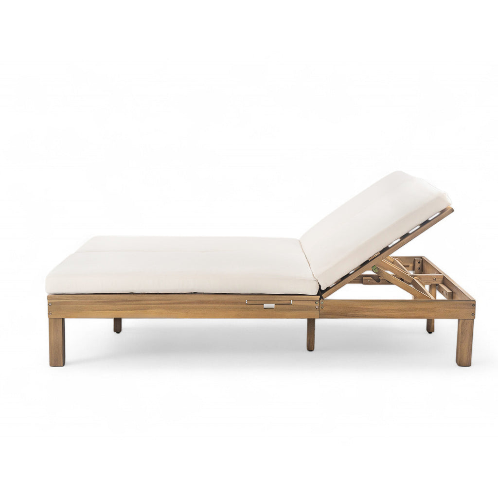 5-Position Adjustable Backrest Double Chaise Lounge Outdoor