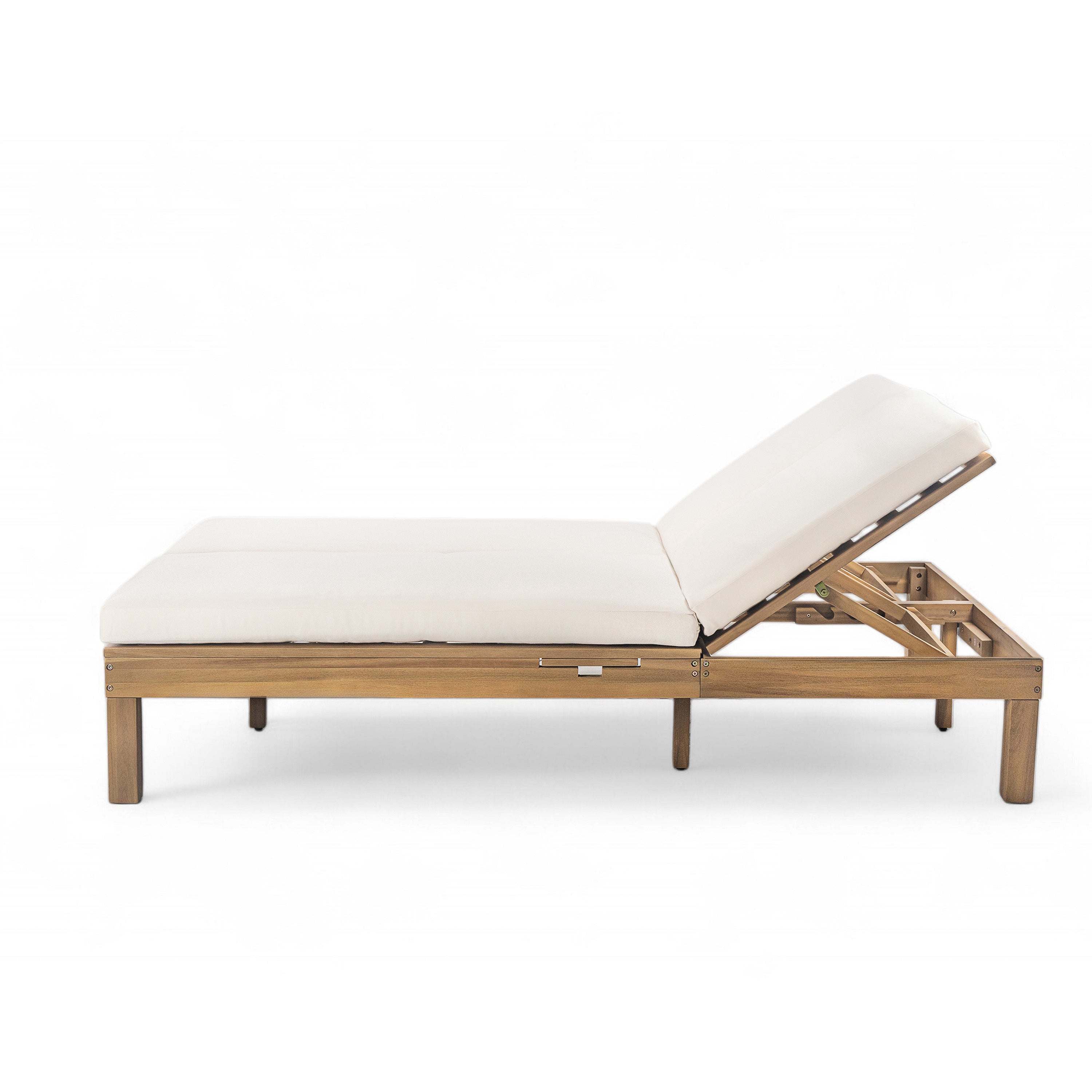 5-Position Adjustable Backrest Double Chaise Lounge Outdoor