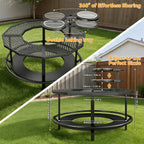 Fire Pit Surround Tabletop - 360° Fire Pit Guard for Solo Stove Bonfire & Ranger, Portable Protective Barrier for Wood Burning Fire Pits up to ⌀21", Uv-Resistant Outdoor Fabric (Firepit Not Included)