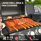 Castelle Flame 15K BTU Barbecue Propane Liquid Propane Grill with Side Burner