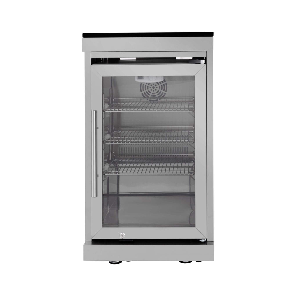 Castelle Flame Capri 96-Inch 6-Burner 85000 BTU Outdoor Kitchen Liquid Propane Grill Island with Fridge