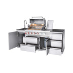 Castelle Flame Deluxe 4-Burner 72000 BTU Stainless Steel Liquid Propane Grill Island