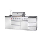 Castelle Flame Deluxe 4-Burner 72000 BTU Stainless Steel Liquid Propane Grill Island