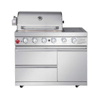 Castelle Flame Deluxe 4-Burner 72000 BTU Stainless Steel Liquid Propane Grill Island