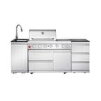 Castelle Flame Deluxe 4-Burner 72000 BTU Stainless Steel Liquid Propane Grill Island