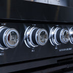 Castelle Flame Ember Premium Black Stainless Steel 4-Burner Liquid Propane Kitchen Grill Island with Rotisserie Kit